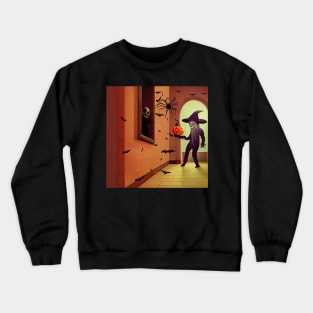 Scary Witch Halloween | Comics style Crewneck Sweatshirt